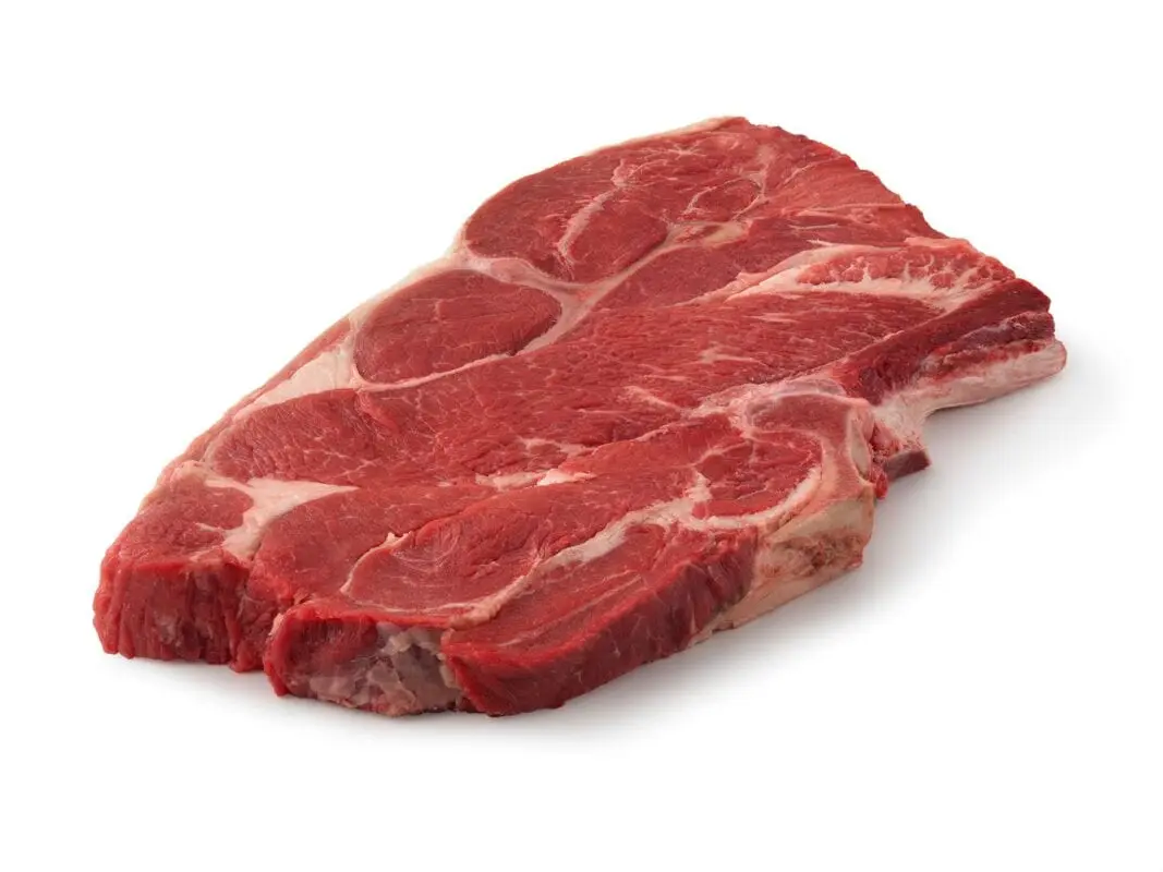 Steak, Chuck-ai, boneless, beef, meat and fat, trimmed to 0 ”fat, selected, grilled