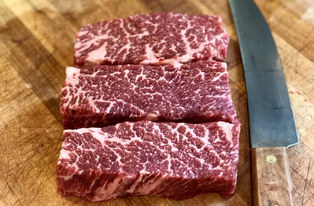 Steak, Denver style, boneless, beef, meat only, trimmed to 0 ”fat, perfect, raw