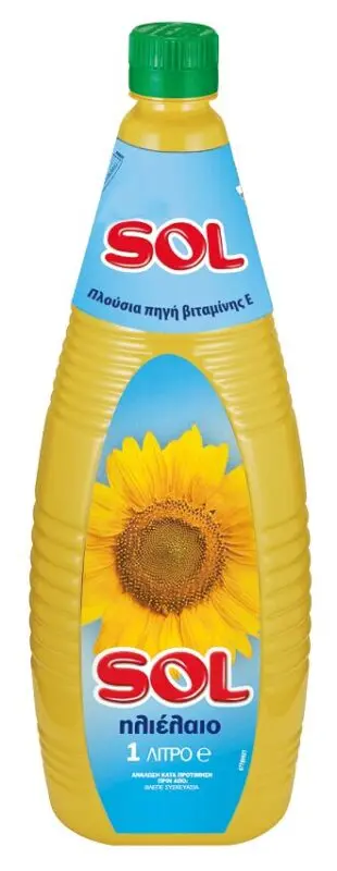 Sunflower oil, medium saline, for frying and dressing salads, for the food industry