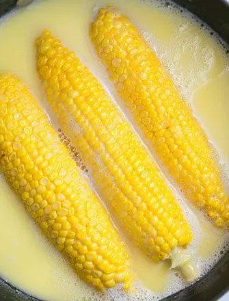 Super-tender boiled corn with milk and butter recipe