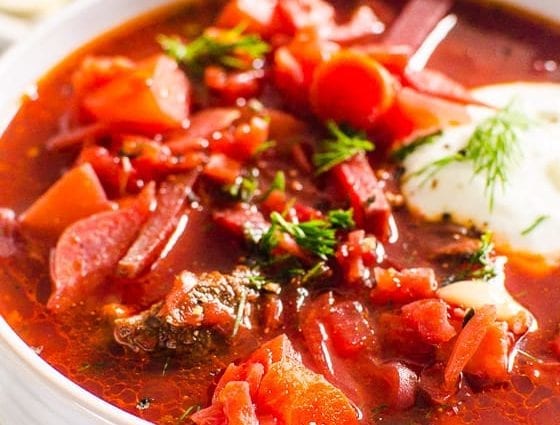 Recipe Ukrainian borscht at 1-122. Calorie, chemical composition and nutritional value.