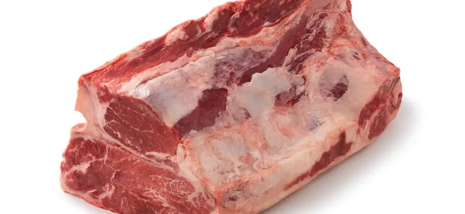 Varietal beef, short sirloin, meat with fat removed to 0 ″, fried