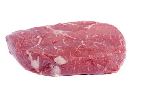 Varietal beef, shoulder top, steak, meat with fat removed to 0 ″, raw