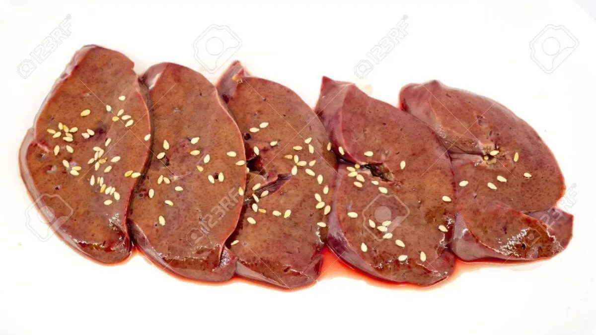 Veal liver, raw