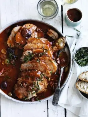 Veal, upper thigh, braised