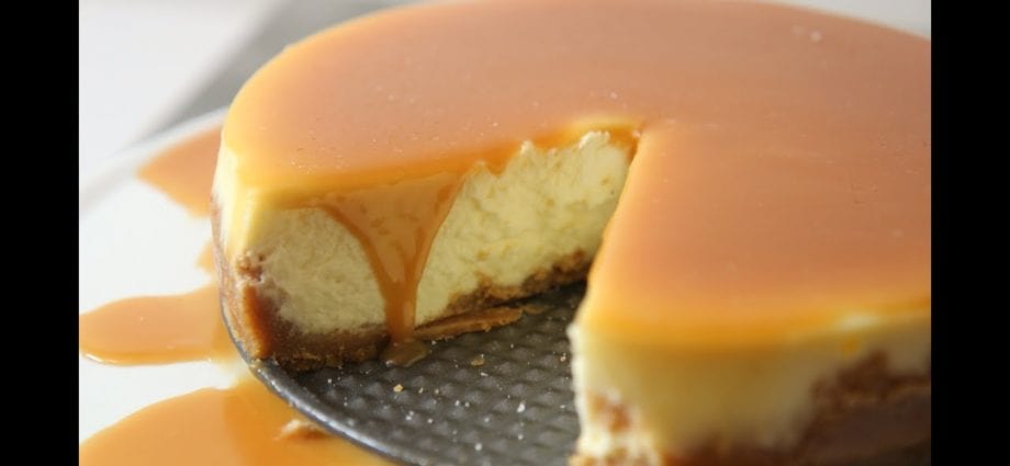 Video recipe for caramel cheesecake