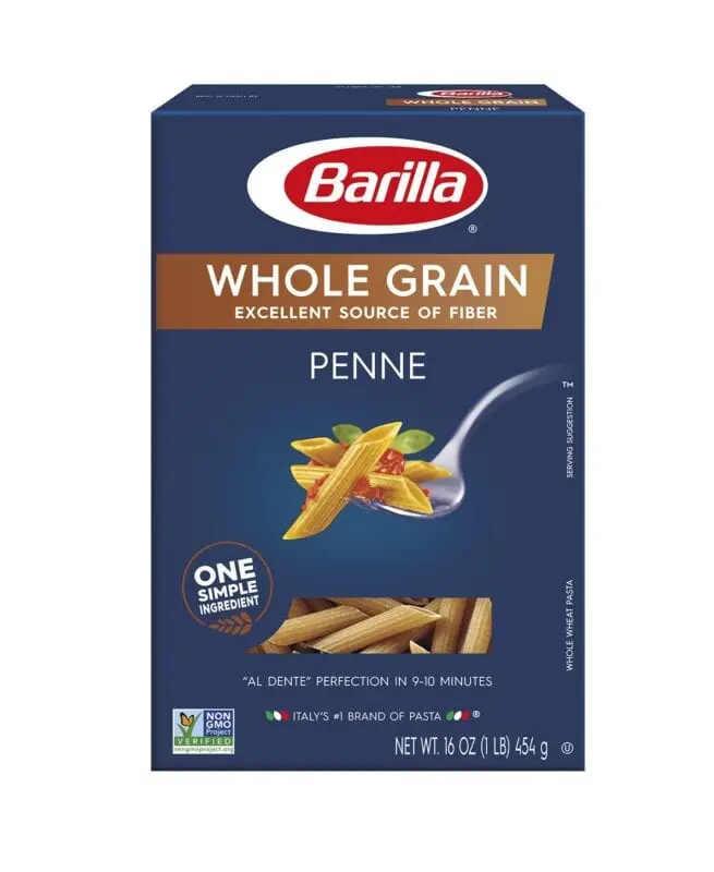 Whole-grain pasta (pasta, spaghetti), dry