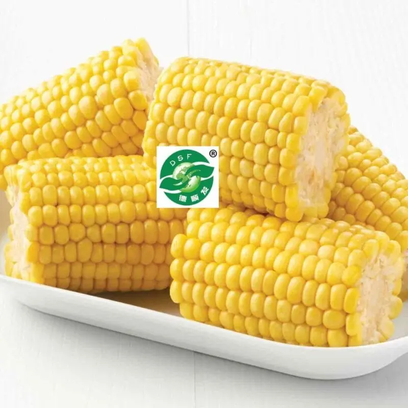 Yellow corn, frozen with whole grains, microwave-cooked