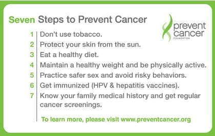 八種預防癌症的策略
