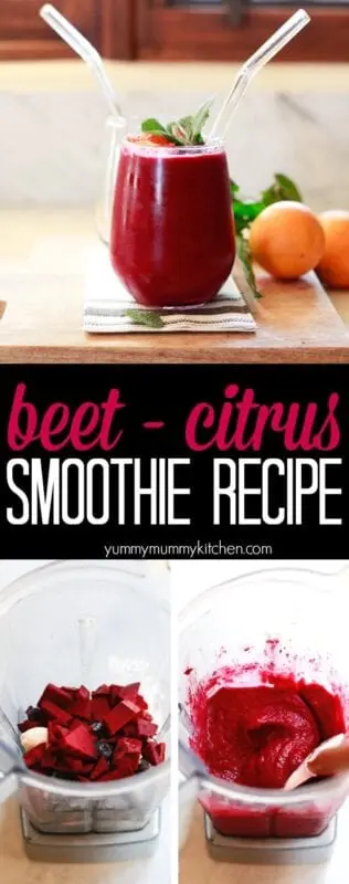 Anti-inflammatory citrus beetroot smoothie with walnuts