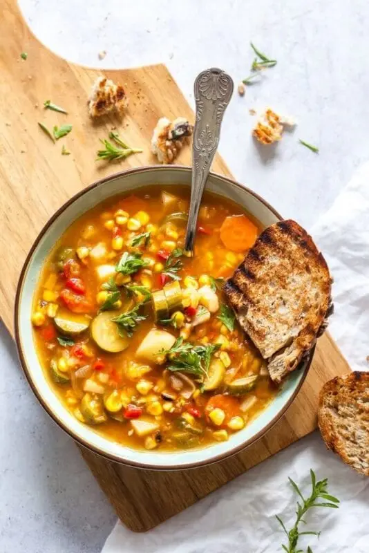 Baked Peppercorn Soup with Corn