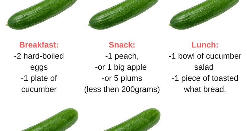 黄瓜饮食– 5天内体重减轻多达7公斤