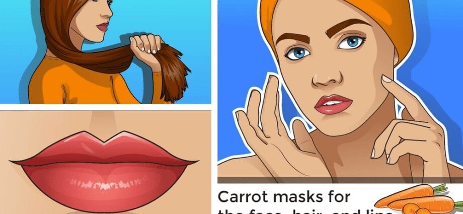 Carrot masks for face, hair, lips