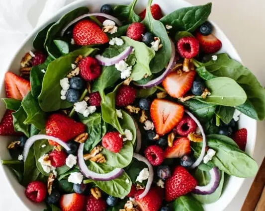 For bright salads: brought red spinach