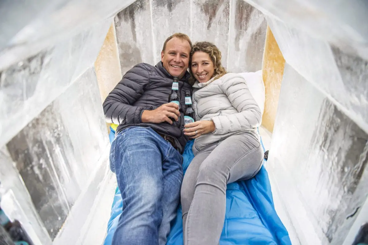 Frozen beer walls: an igloo hotel built in London
