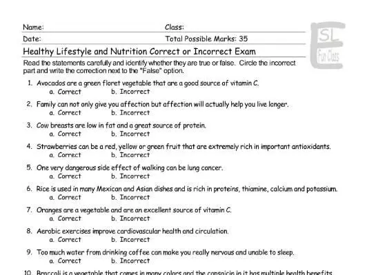 Healthy lifestyle: true and false
