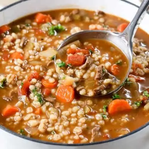 How long to cook barley in soup?