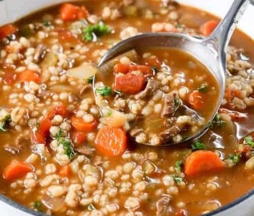 How long to cook barley soup?