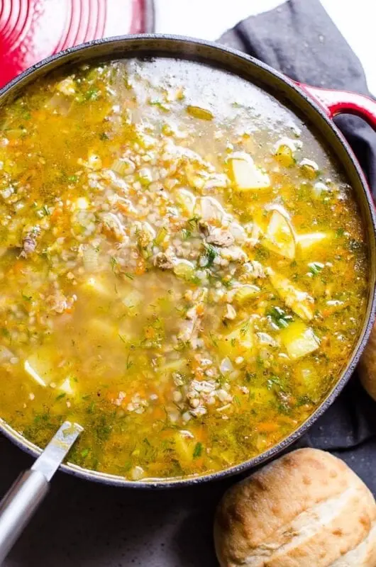 How long to cook soup with buckwheat?