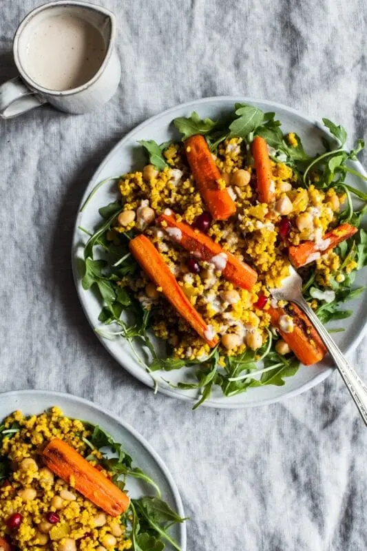 Millet with chickpeas, carrots, turmeric and curry!