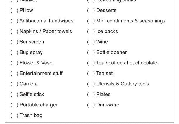 Picnic Food List