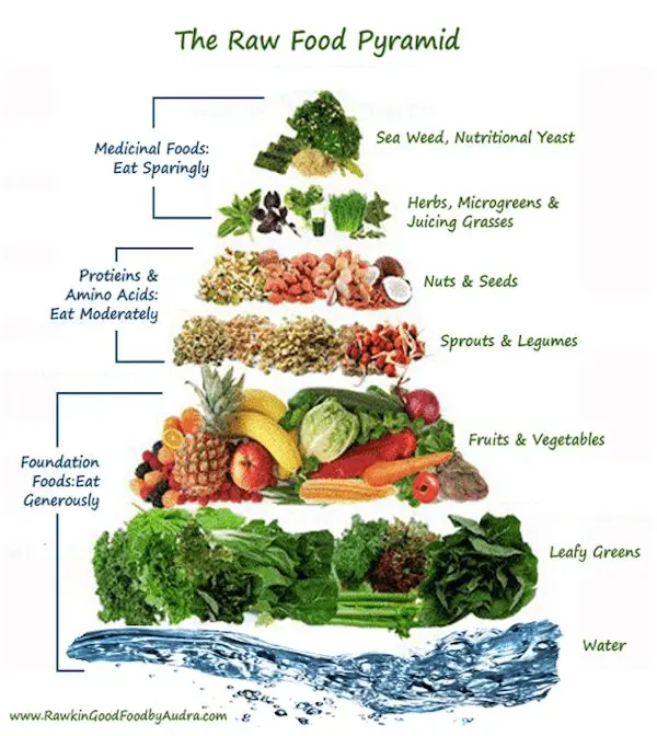 Raw food menu for the week