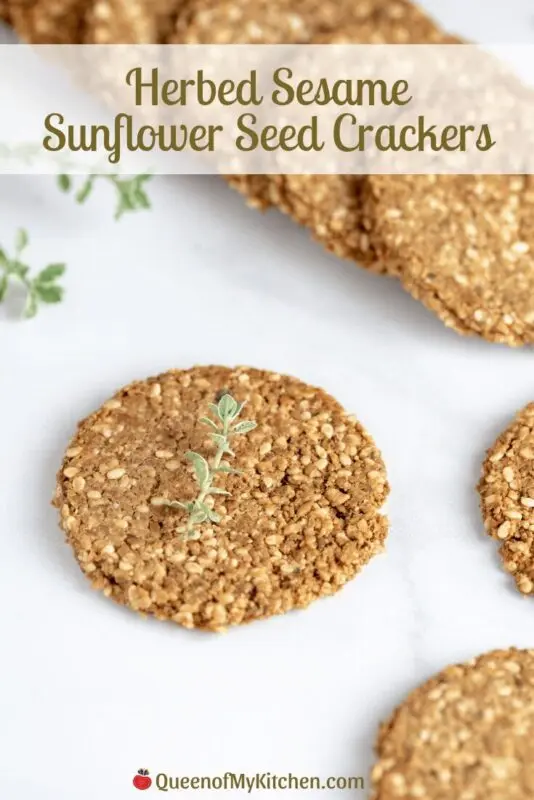 Sesame and sunflower seed crackers