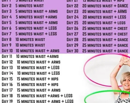 Slimming hoop. Exercise program for 6 weeks