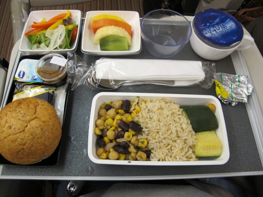 Vegetarian meals on airplanes