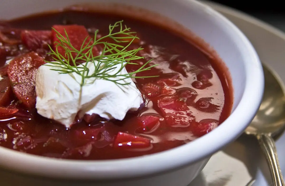 Why are beets stewed for borscht?