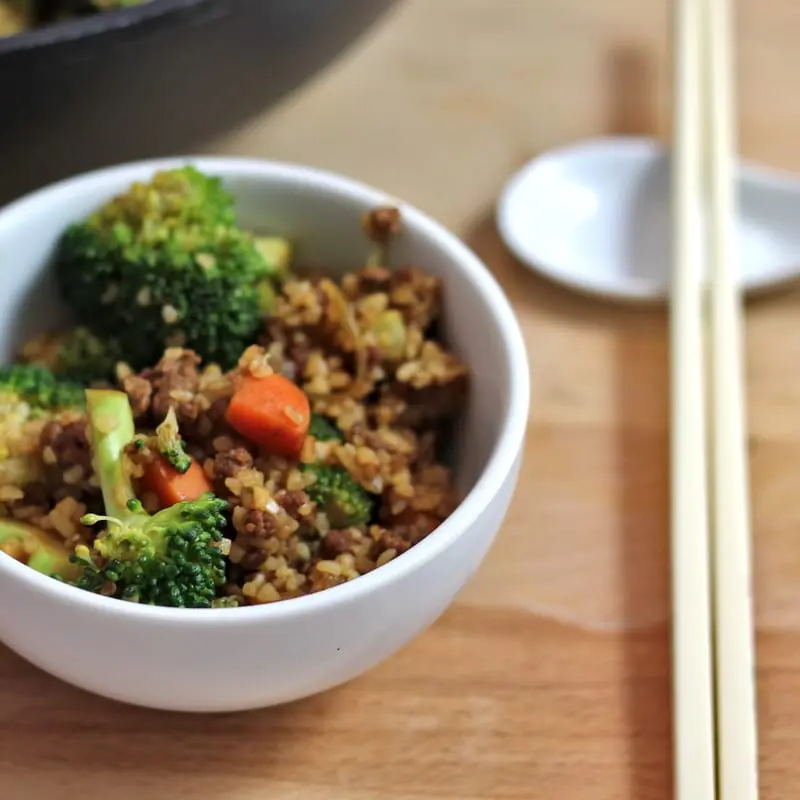 Bulgur with soy minced meat