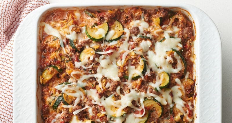 Casserole zucchini and minced meat