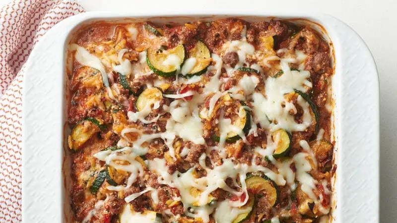 Casserole zucchini and minced meat