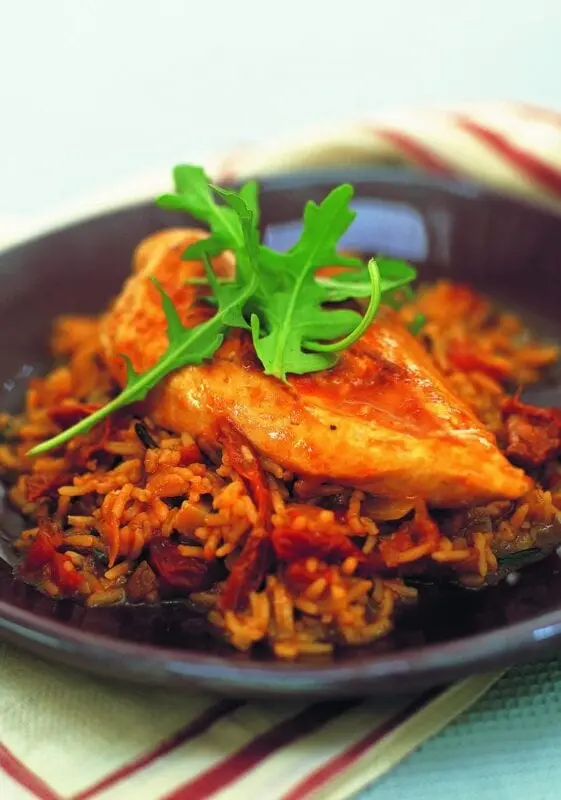 Chicken pilaf in a slow cooker