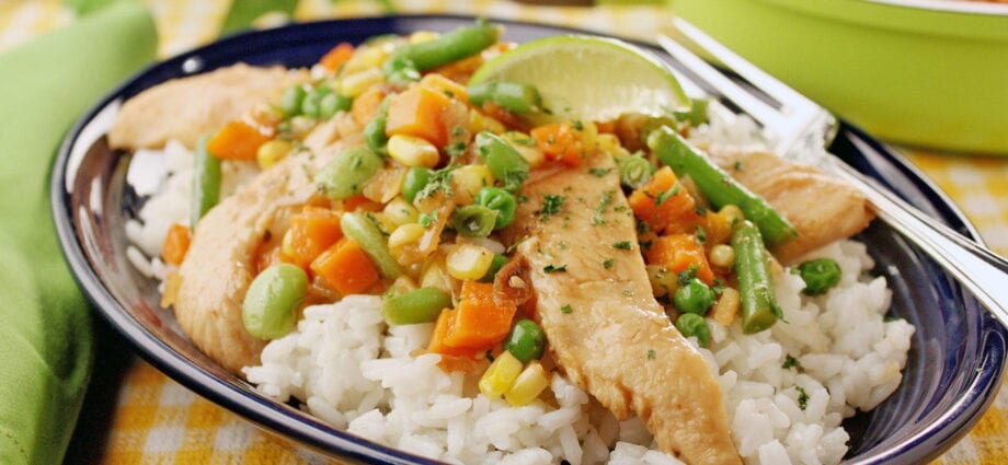 Chicken with rice and vegetables