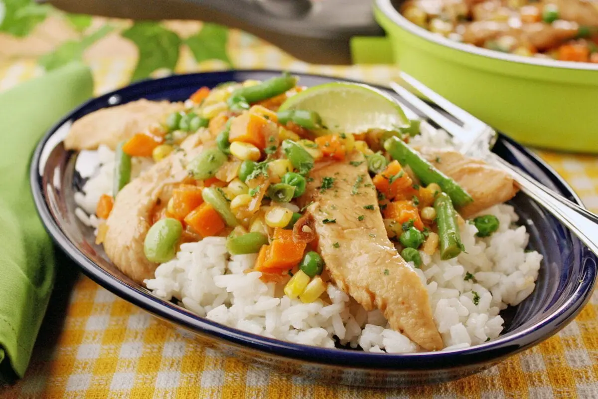 Chicken with rice and vegetables