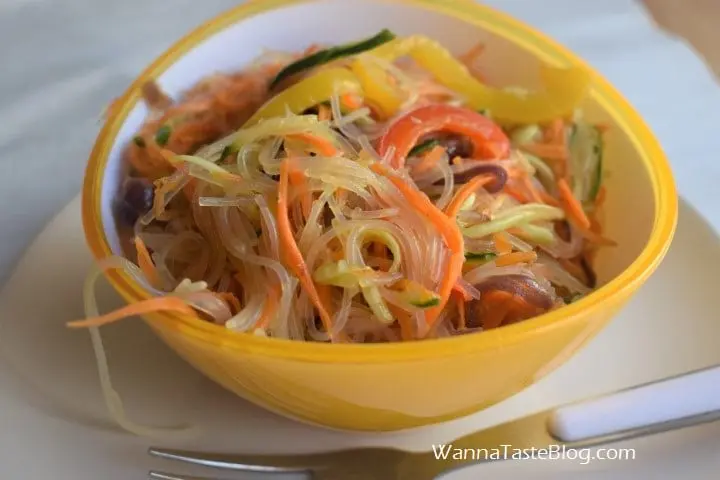 Funchosa salad with vegetables