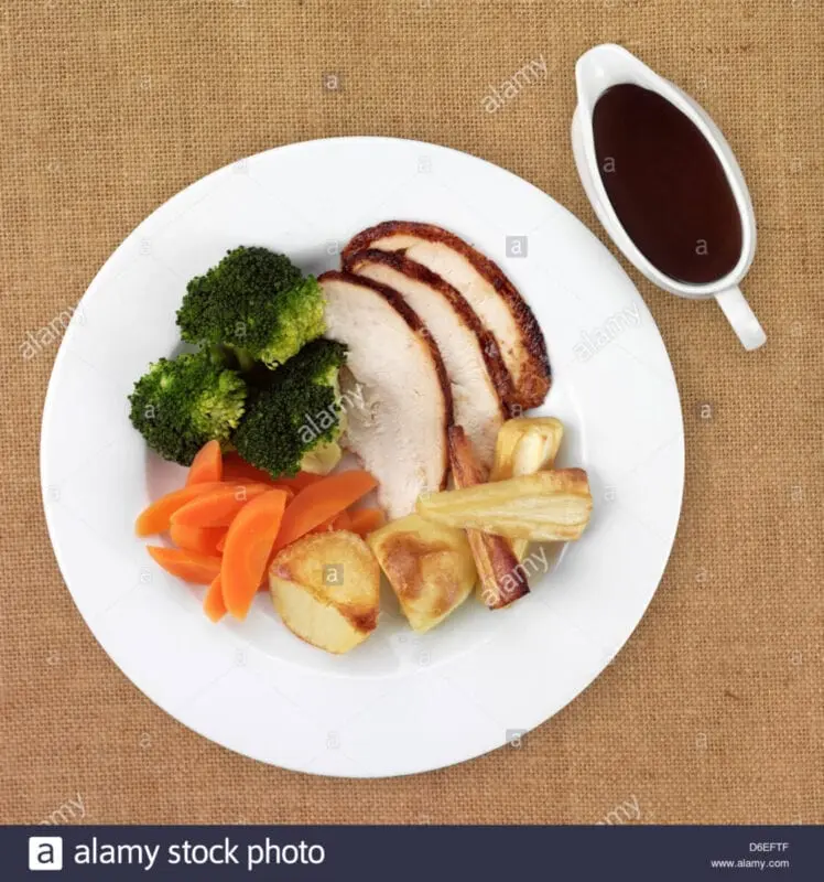 Gravy with chicken and vegetables