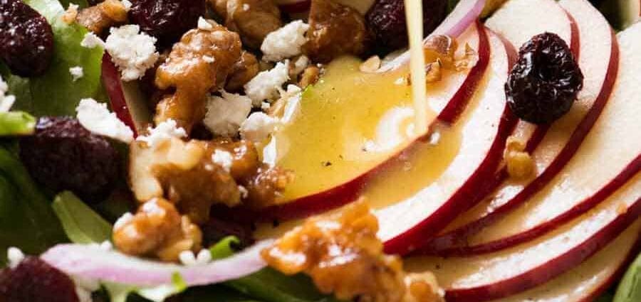 How to make a salad with walnuts