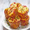 Omelet muffin with cheese and vegetables