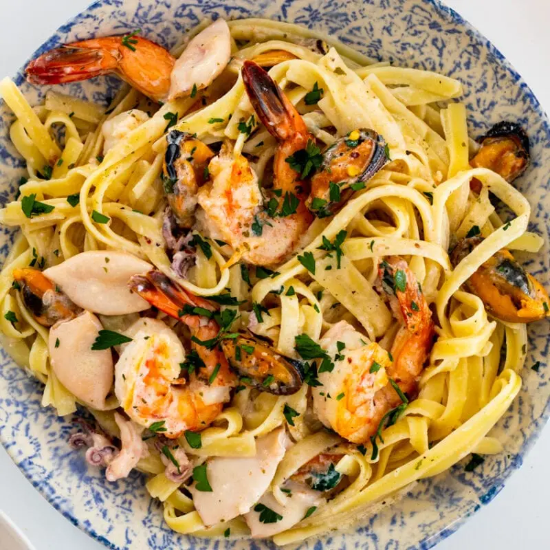 Pasta with seafood