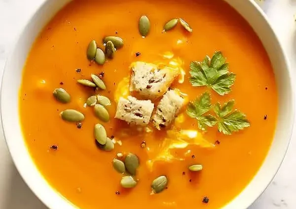 Pumpkin soup puree with potatoes