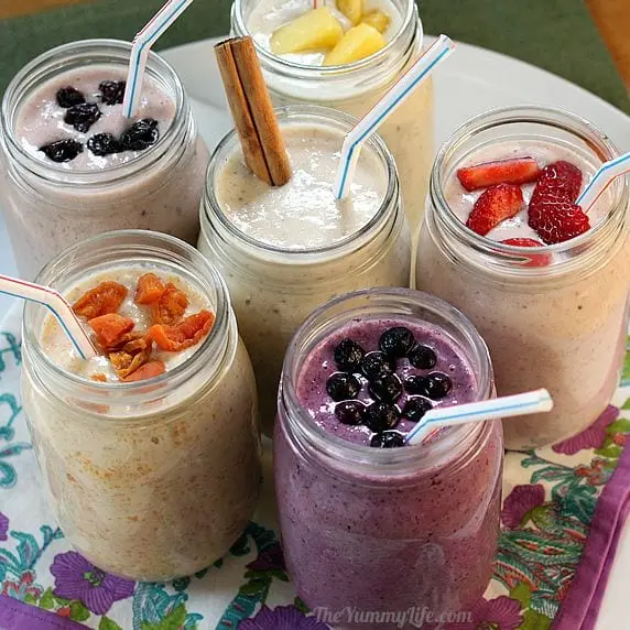 Smoothies Oatmeal Dried Fruits Nuts