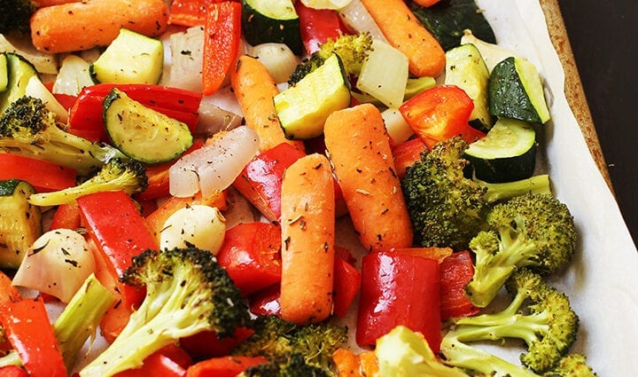 Vegetables baked in the oven