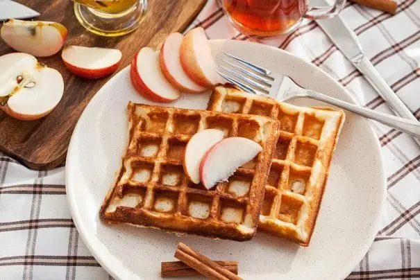 Waffles with apple