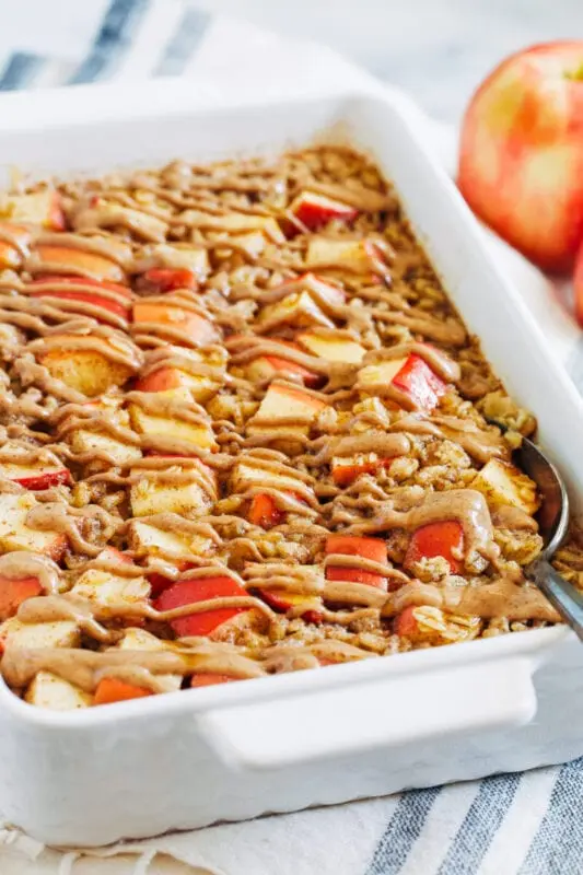 Baked apple with oatmeal