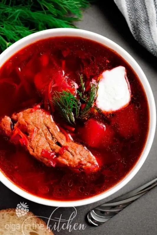 Borscht with pork