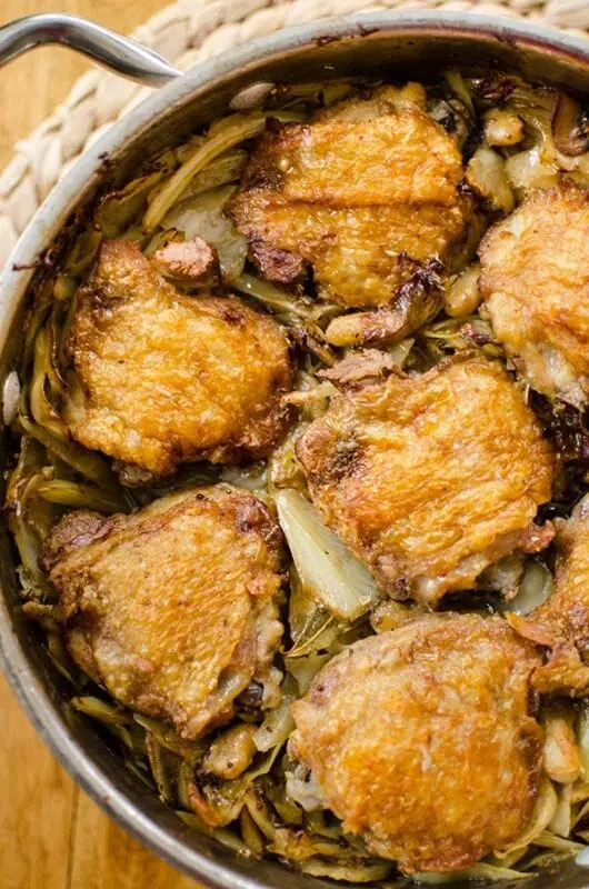 Braised cabbage with chicken