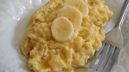 Яйца на завтрак и банан