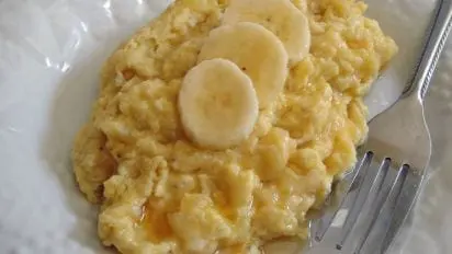 Breakfast eggs and banana